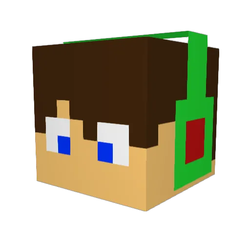 _Geekha Minecraft avatar head, 3D render