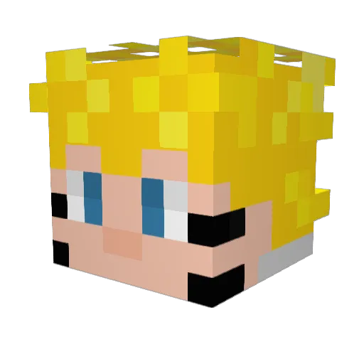 _Geqo_ Minecraft avatar head, 3D render