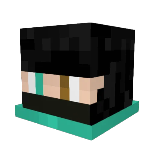 _Ghost_Gamer_ Minecraft avatar head, 3D render