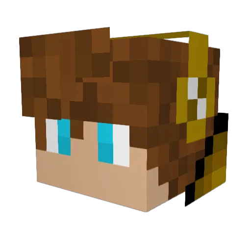 _Golden____ Minecraft avatar head, 3D render