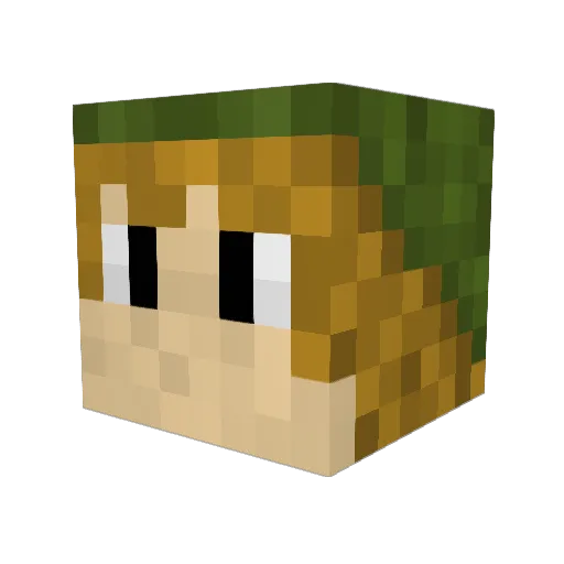 _Gr33n_ Minecraft avatar head, 3D render