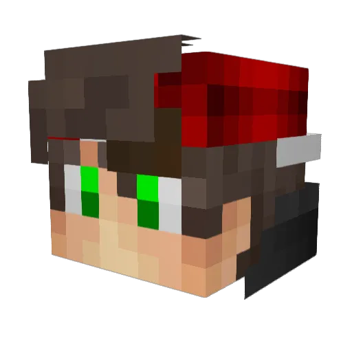 _Greeeny_ Minecraft avatar head, 3D render