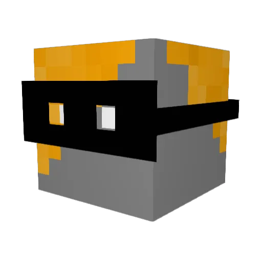 _Grey Minecraft avatar head, 3D render