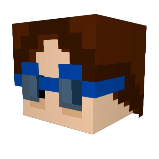 _GreyScale_ Minecraft avatar head, 3D render