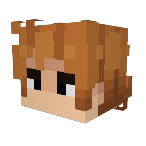_Growly Minecraft avatar head, 3D render
