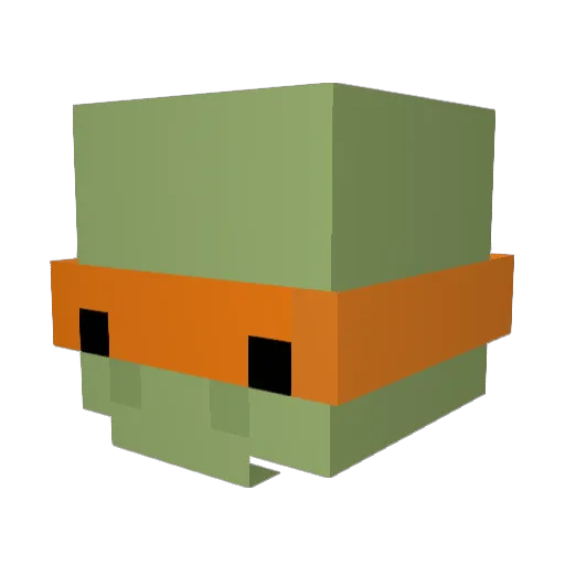 _Guantes_ Minecraft avatar head, 3D render