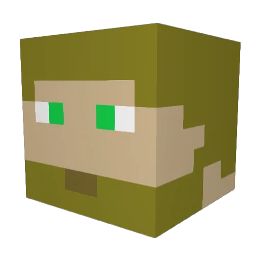 _HAT_BOT_ Minecraft avatar head, 3D render