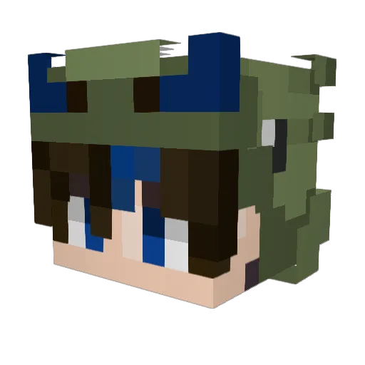 _HB0_ Minecraft avatar head, 3D render