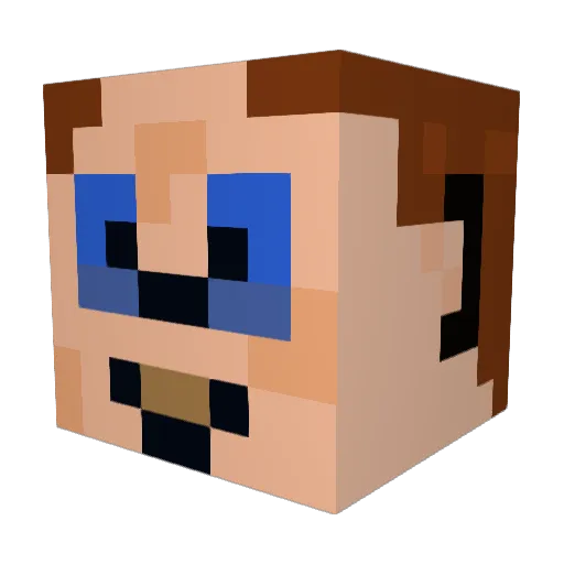 _HC_ Minecraft avatar head, 3D render