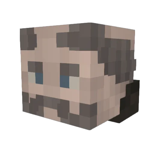_HD_Creeper Minecraft avatar head, 3D render
