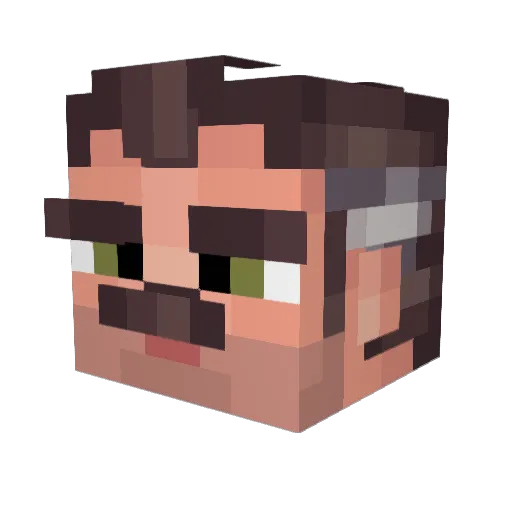 _H_C_ Minecraft avatar head, 3D render