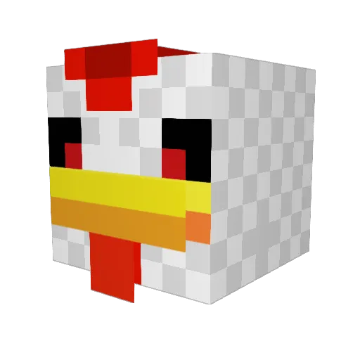_Hahn Minecraft avatar head, 3D render