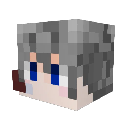 _Hanamaki_ Minecraft avatar head, 3D render