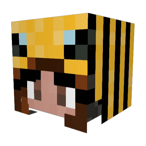 _HannahBee Minecraft avatar head, 3D render