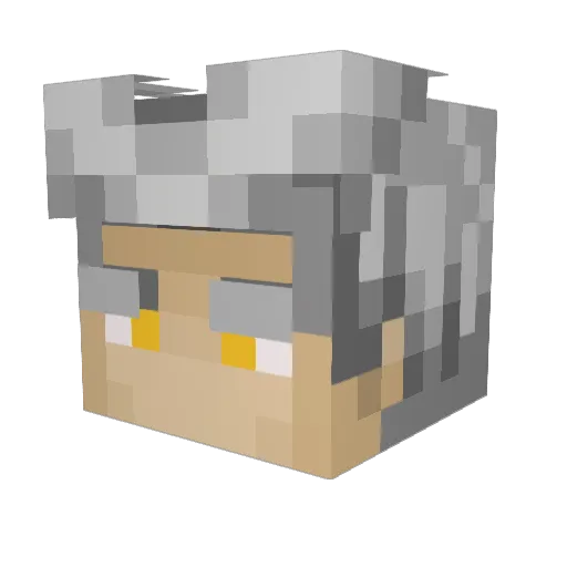_Hassium Minecraft avatar head, 3D render