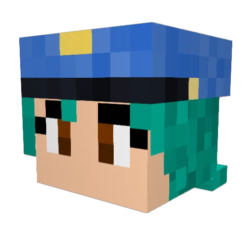 _Hawiwi Minecraft avatar head, 3D render