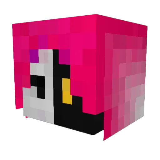 _Hellequin_ Minecraft avatar head, 3D render