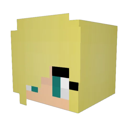 _Hibuki_ Minecraft avatar head, 3D render