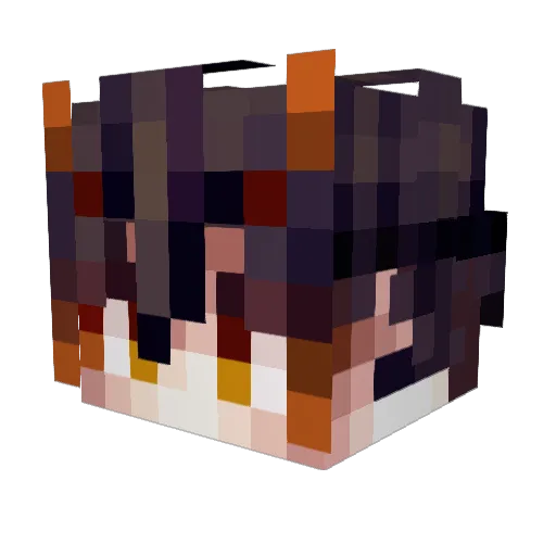 _Hikkun Minecraft avatar head, 3D render