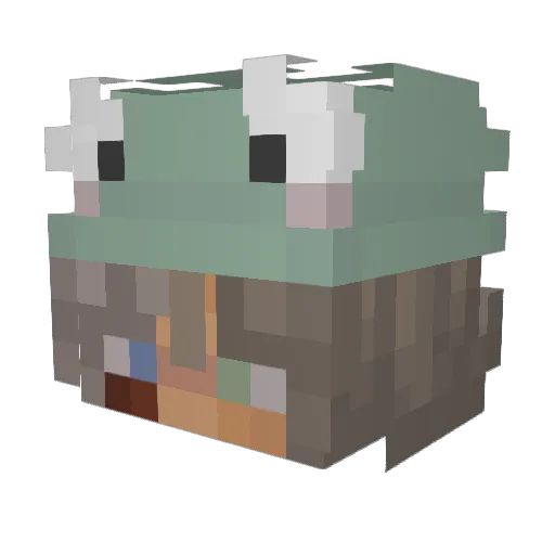 _Hisako Minecraft avatar head, 3D render