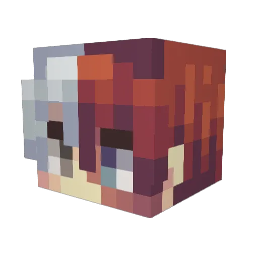 _Hisame Minecraft avatar head, 3D render