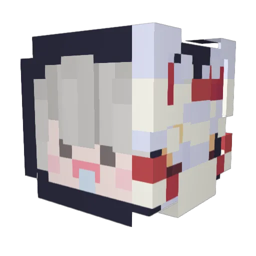 _Hnd Minecraft avatar head, 3D render