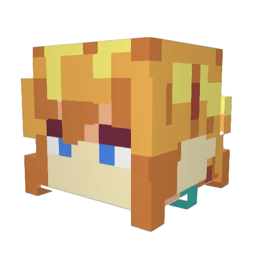 _Horses Minecraft avatar head, 3D render