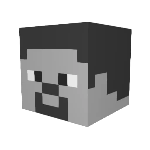 _Hoschi Minecraft avatar head, 3D render