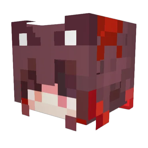 _HuTaoForLove_ Minecraft avatar head, 3D render