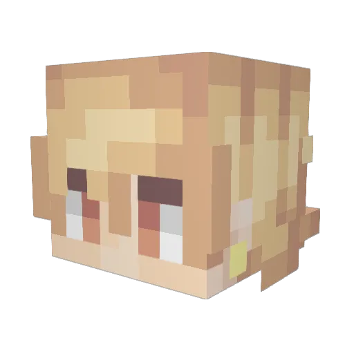 _Hua_Nian_ Minecraft avatar head, 3D render