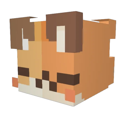 _Hugetree Minecraft avatar head, 3D render