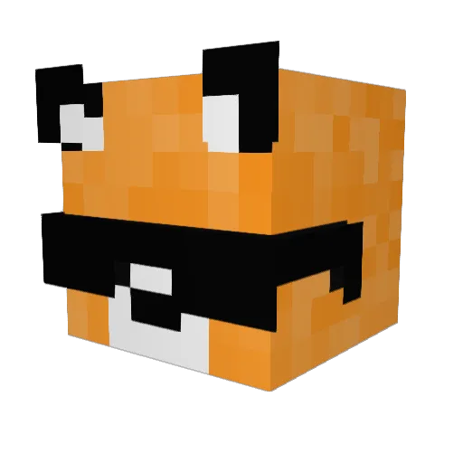 _Hui Minecraft avatar head, 3D render