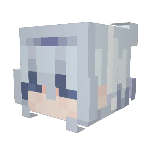 _Hwaran_ Minecraft avatar head, 3D render