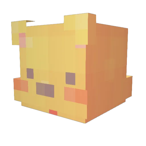 _IDaaa Minecraft avatar head, 3D render