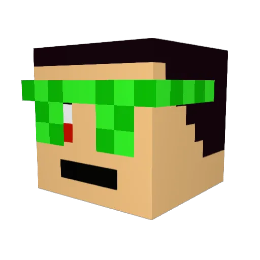 _IVIoO_ Minecraft avatar head, 3D render