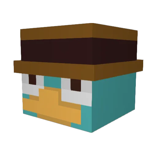 _I_I_I_ Minecraft avatar head, 3D render