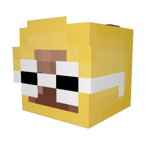 _Ian_2 Minecraft avatar head, 3D render