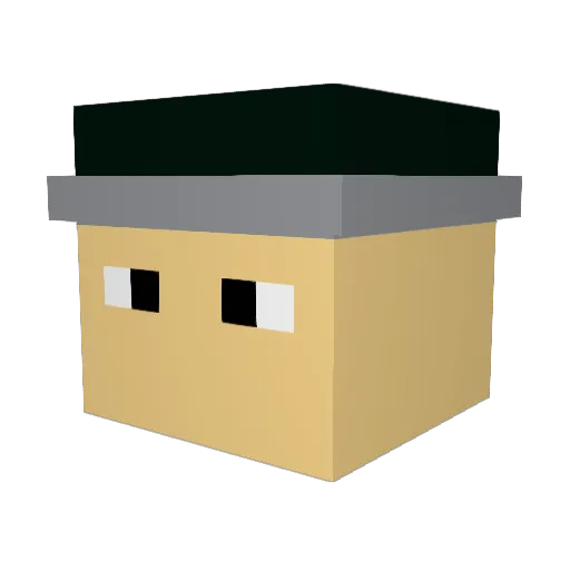 _IceMan068848_ Minecraft avatar head, 3D render