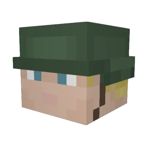 _Imwhite Minecraft avatar head, 3D render