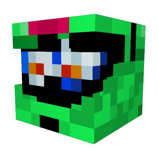 _InvaderID_303 Minecraft avatar head, 3D render