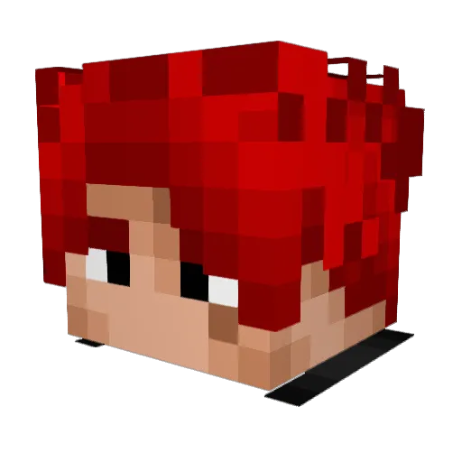 _IzzDaa_ Minecraft avatar head, 3D render