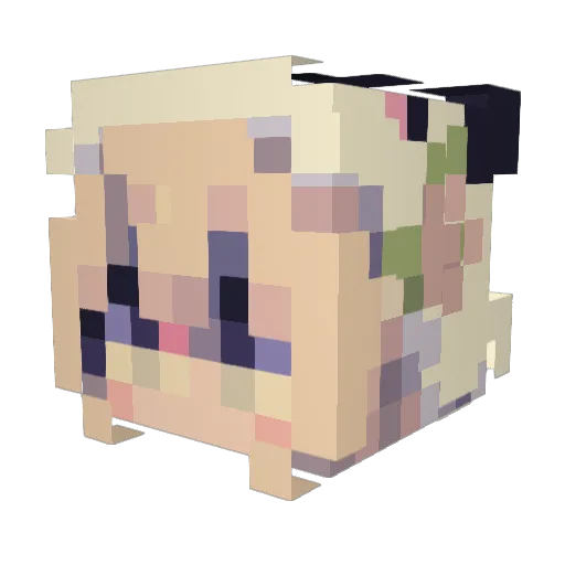 _JIN0523 Minecraft avatar head, 3D render