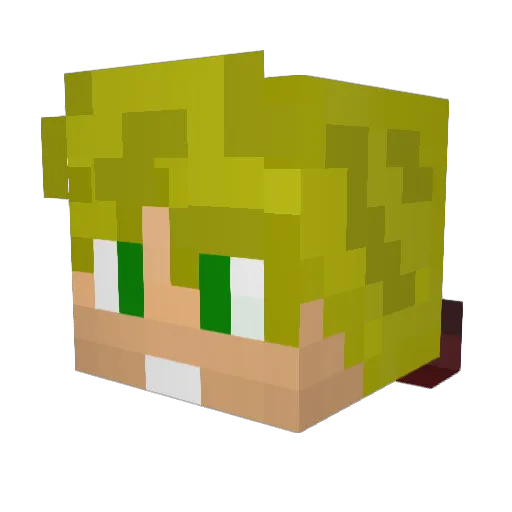 _JOONGEMK Minecraft avatar head, 3D render