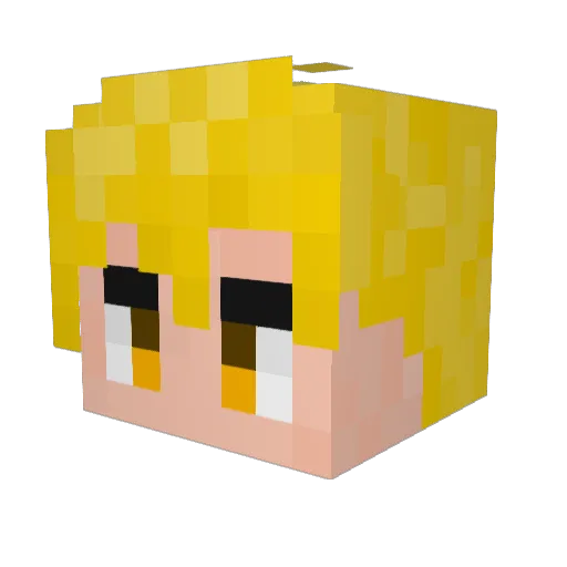 _JWK Minecraft avatar head, 3D render