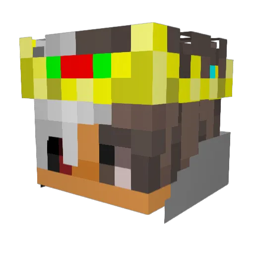 _JayBird_Blue_ Minecraft avatar head, 3D render