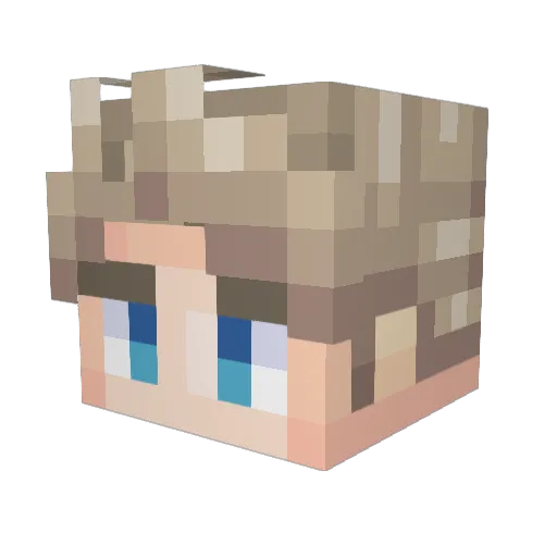 _JayPlays Minecraft avatar head, 3D render