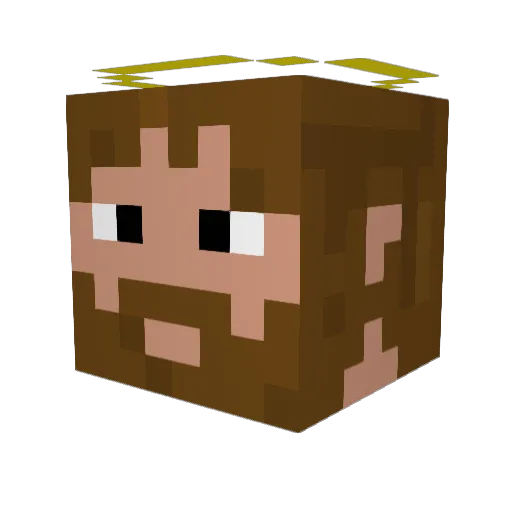 _Jesus Minecraft avatar head, 3D render