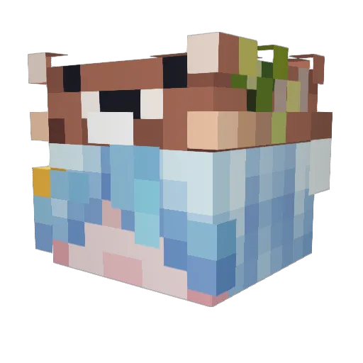 _JingZhe Minecraft avatar head, 3D render