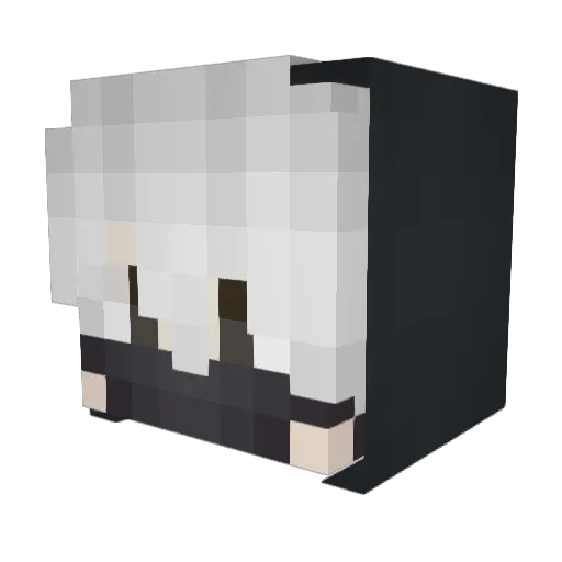 _Jinxy Minecraft avatar head, 3D render