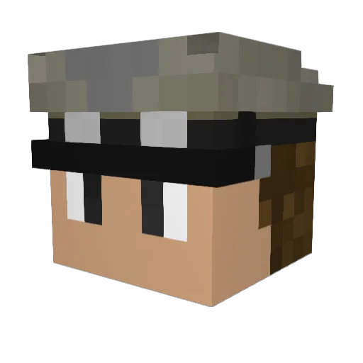 _Jish Minecraft avatar head, 3D render